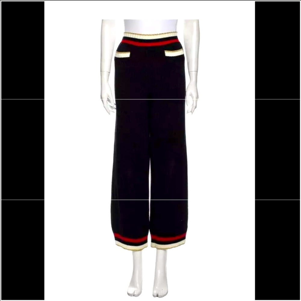 GUCCI 2017 knitted striped wide legs pants. Runway Look 66.